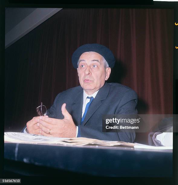 Paris, France....Close-ups of French presidential candidate, Marcel Barbu, prior to the national elections.