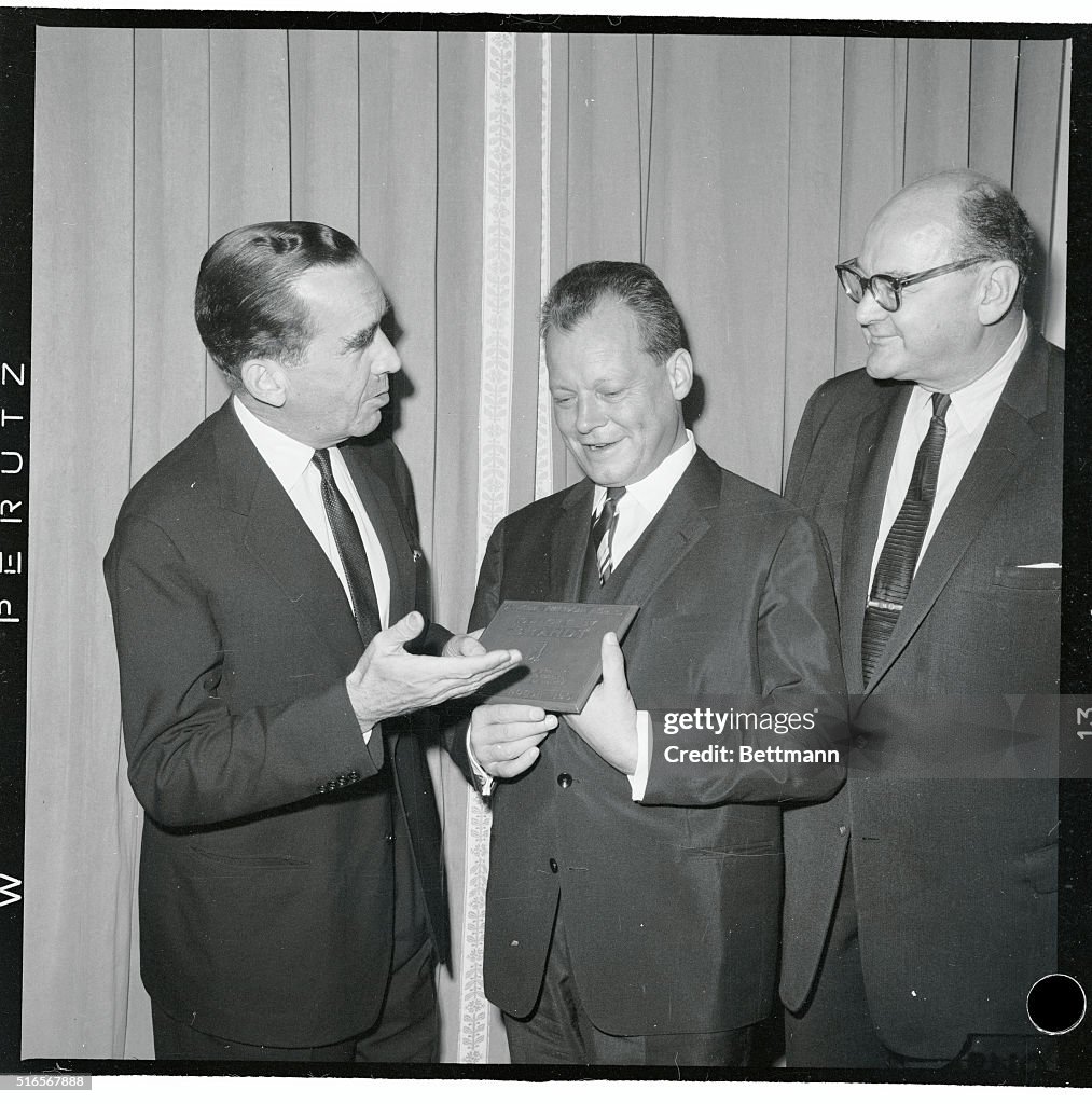 Mayor Willy Brandt of Berlin Receives Award