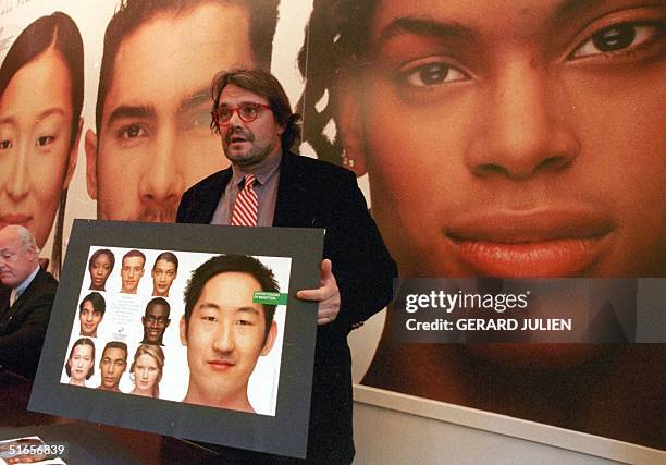 Benetton's photographer Oliviero Toscani displays 13 March in Rome the group's new international advertising campaign inspired by the 50th...