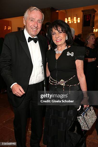 Regine Sixt and her husband Erich Sixt during the opening of the easter festival 2016 'Otello' premiere on March 19, 2016 in Salzburg, Austria.