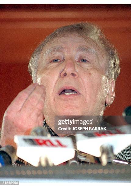 A file picture dated 07 January 1992 shows Syrian poet Nizar Kabbani reciting a poem at the American University of Beirut . Kabbani died in London of...