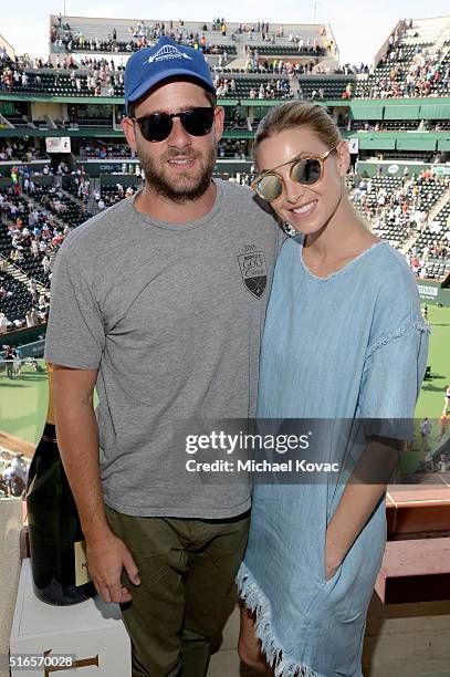 Actress Whitney Port and Tim Rosenman visit the Moet and Chandon Suite at the 2016 BNP Paribas Open on March 19, 2016 in Indian Wells, California.