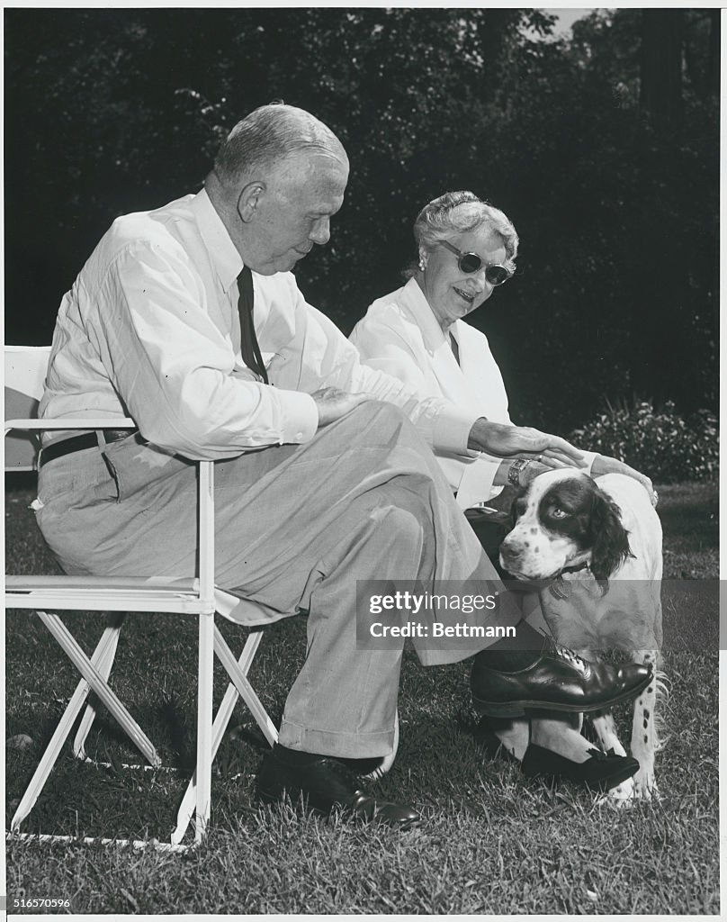 General George C. Marshall with Wife and Dog