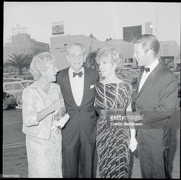 Mr. And Mrs. Raymond Massey, Jean Marshall and Richard Chamberlain at the Emmy show at the Hollywood Palladium.