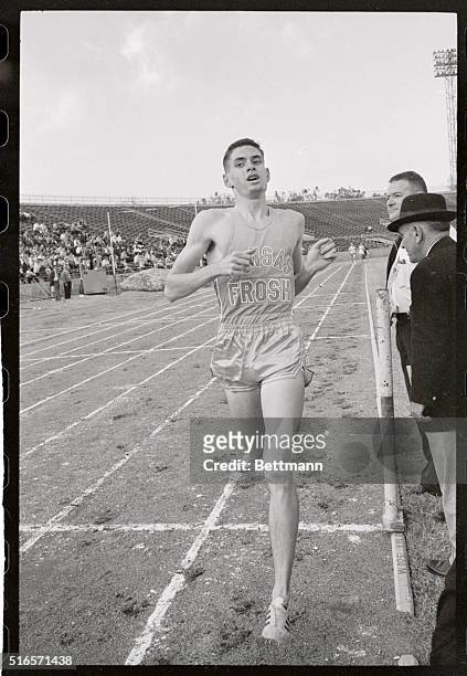 Kansas University freshman, Jim Ryun, wins the 1500 meter run to set a new Sugar Bowl record of 3 minutes and 42.7 seconds. The time is also better...