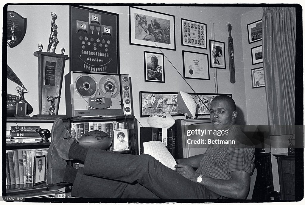 Gale Sayers Relaxes at Home