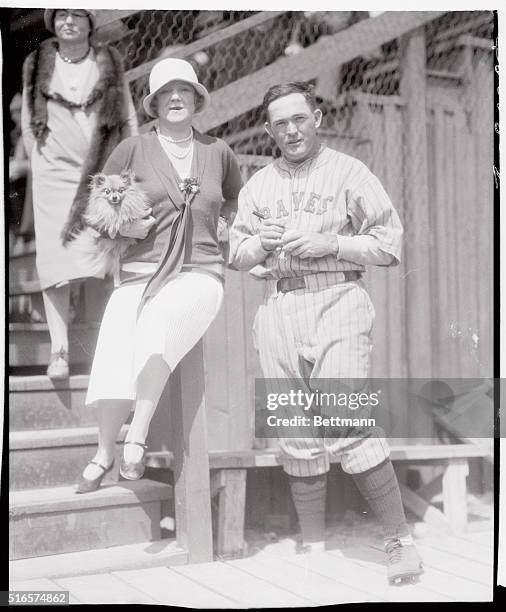 Among the sidelights at St. Petersburg, Florida, where the Boston Braves and the New York Yankees are in Spring training, Miss Freida Hempel, the...