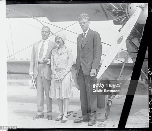 After a honeymoon, as well as wedding, hiding from the public, Colonel Lindbergh and his wife voluntarily came back, and posed for pictures and spoke...