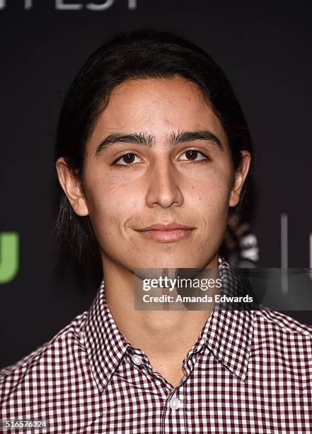 Actor Lorenzo James Henrie arrives at The Paley Center For Media's 33rd Annual PaleyFest Los Angeles presentation of "Fear The Walking Dead" at Dolby...