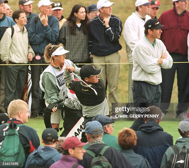 Shigeki Shigeki Maruyama of Japan plays a tee shot from the 9th, 17 July ...