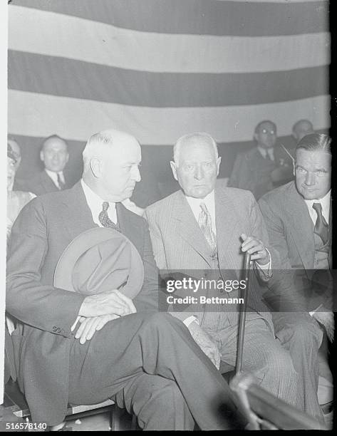Democrats Hold State Convention in Albany. James Farley , Roosevelt's Campaign Manager, and Norman E. Mack, of Buffalo, shown at the opening of the...