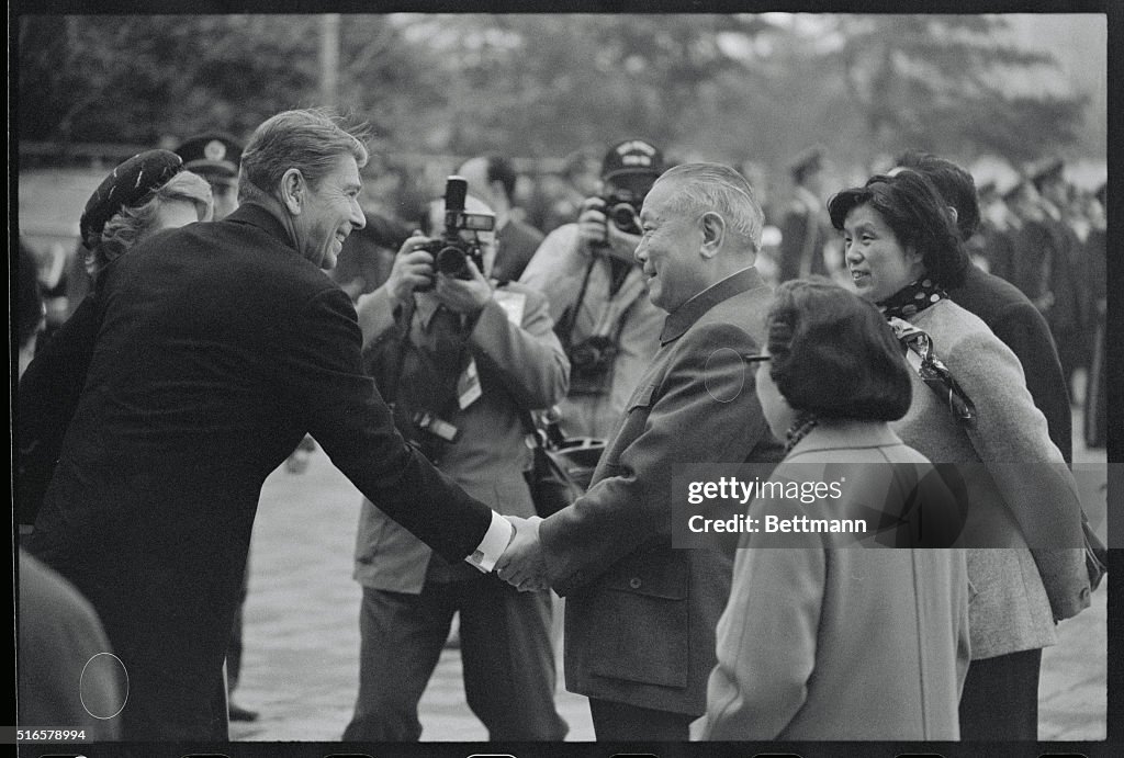President Reagan Shaking Hands with Li Xiannian