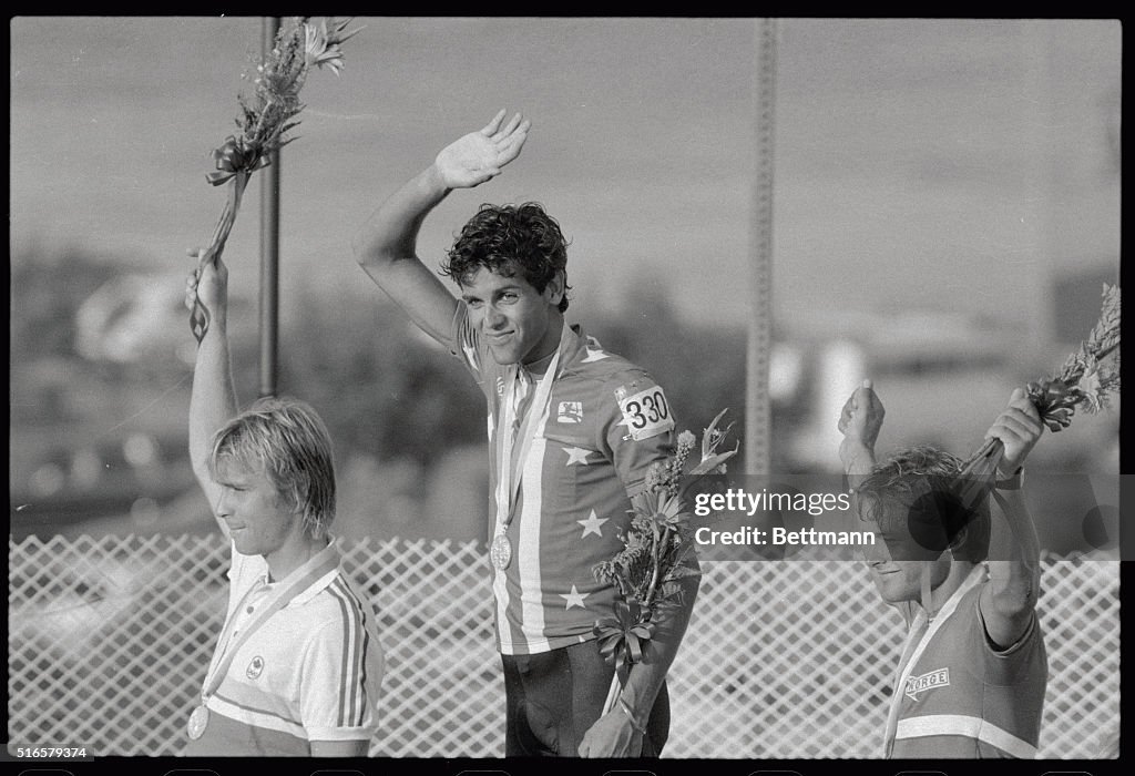 Olympic Cyclists Winners Receiving Awards