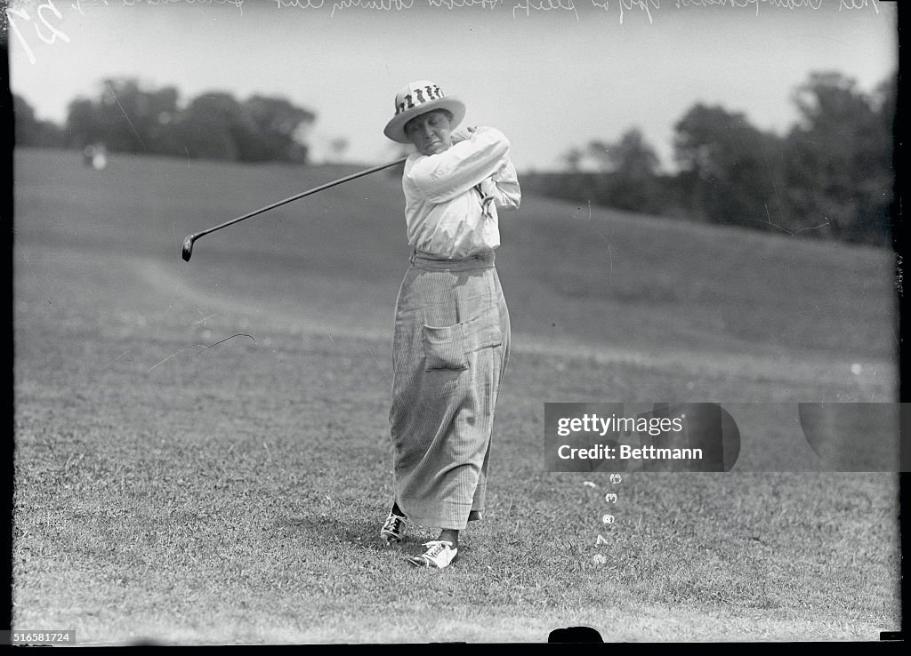 Mrs. J.C. Barclay Playing Golf