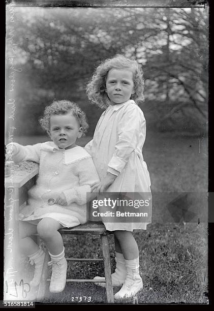 This photo is that of Miss Evelyn Bigelow Clark and Master John Bigelow Clark, children of Mr. And Mrs. J. Francis Clark.