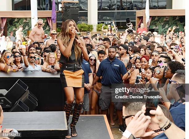 Ciara performs at the season grand opening of Marquee Day Club at the Cosmopolitain on March 19, 2016 in Las Vegas, Nevada.