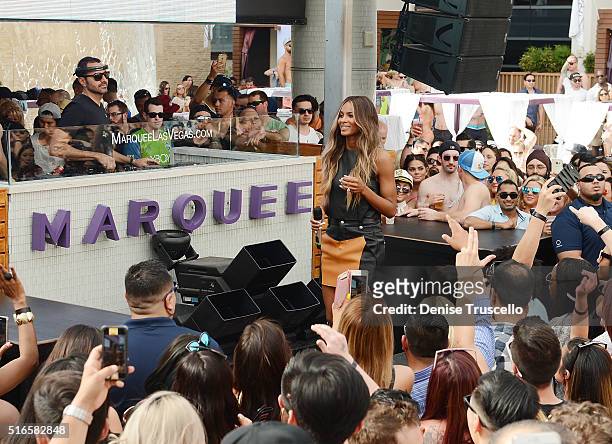 Ciara performs at the season grand opening of Marquee Day Club at the Cosmopolitain on March 19, 2016 in Las Vegas, Nevada.