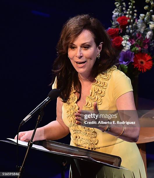 Actress Jane Kaczmarek speaks at Selected Shorts 2016: Dangers and Discoveries at The Getty Center on March 19, 2016 in Los Angeles, California.