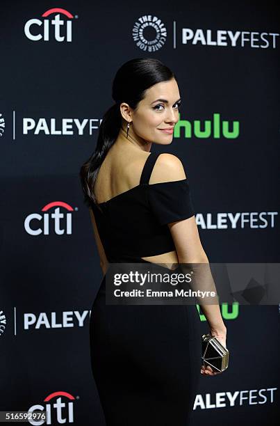 Actress Torrey DeVitto arrives at The Paley Center For Media's 33rd Annual PaleyFest Los Angeles presentation of 'An Evening with Dick Wolf with the...