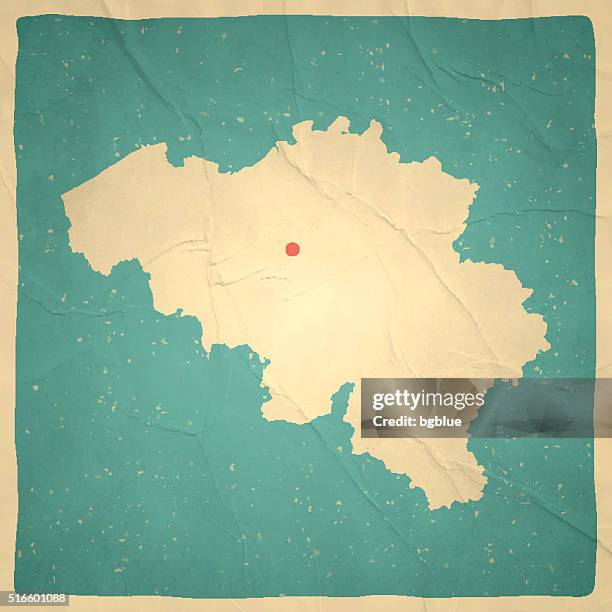 stockillustraties, clipart, cartoons en iconen met belgium map on old paper - vintage texture - prince alexander of belgium