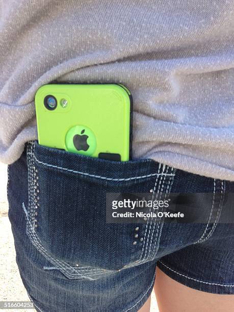 Iphone in a denim pocket