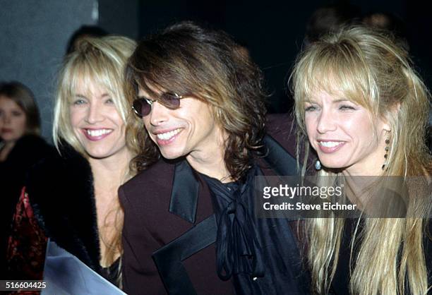 Teresa Barrick with her husband, Steven Tyler of Aerosmith, and sister, Lisa Barrick at the VH-1 Fashion awards, New York, October 23, 1998.
