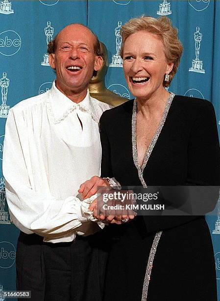 Actress Glenn Close and Australian pianist David Helfgott, whose life was portrayed by Oscar-nominated actor Geoffrey Rush in the film "Shine," pose...