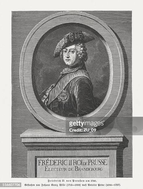 stockillustraties, clipart, cartoons en iconen met frederick the great, wood engraving, published in 1884 - crown prince frederick william of prussia