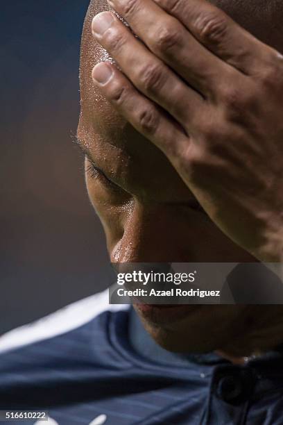 Carlos Sanchez of Monterrey, reacts during the 11th round match between Monterrey and Chivas as part of the Clausura 2016 Liga MX at BBVA Bancomer...