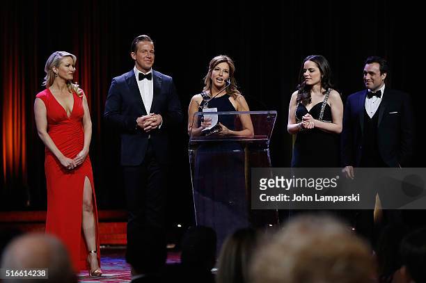 Alice Gainer, Chris Wragge, Mary Calvi, and Andrea Grymes attend 59th Annual New York Emmy Awards at Marriott Marquis Times Square on March 19, 2016...