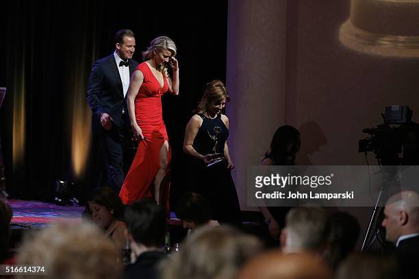 Chris Wragge, Alice Gainerand Mary Calvi attend 59th Annual New York Emmy Awards at Marriott Marquis Times Square on March 19, 2016 in New York City.
