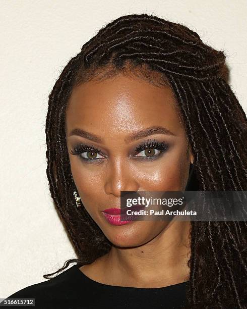 Fashion Model / TV Personality Tyra Banks attends the Simply Stylist "Do What You Love" a fashion and beauty conference at The Grove on March 19,...