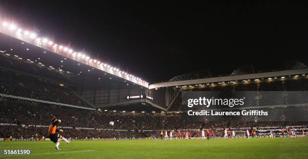 General view of play during the UEFA Champions League Group D match between Manchester United and AC Sparta Prague at Old Trafford on November 3,...