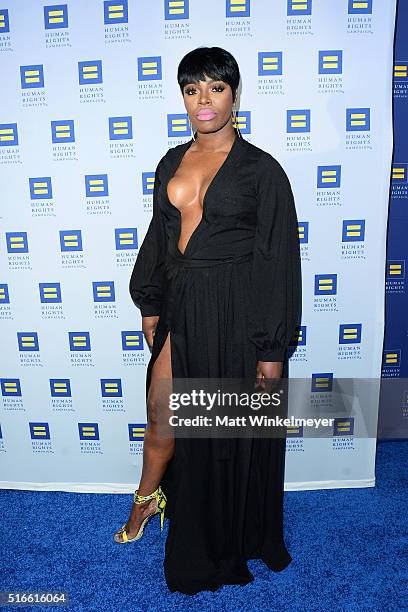 Actress Ta'Rhonda Jones arrives at the Human Rights Campaign 2016 Los Angeles Gala Dinner at JW Marriott Los Angeles at L.A. LIVE on March 19, 2016...