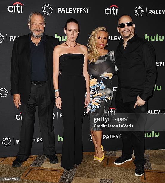 Producer Dick Wolf, Noelle Lippman, Coco Austin and Ice-T attend the salute to Dick Wolf at the 33rd annual PaleyFest at Dolby Theatre on March 19,...