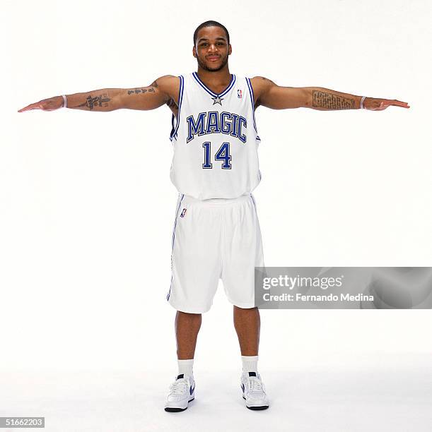 Jameer Nelson of the Orlando Magic poses for a portrait on June 30, 2004 in Orlando, Florida. NOTE TO USER: User expressly acknowledges and agrees...