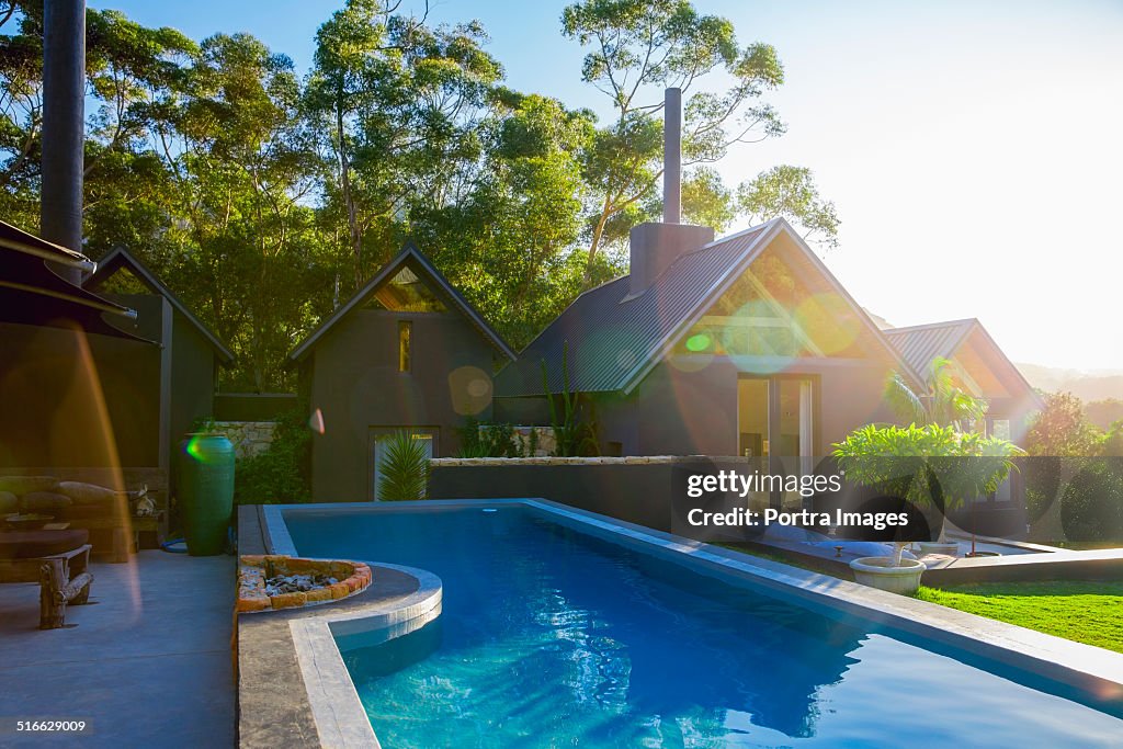 Swimming pool outside resort