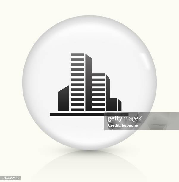buildings icon on white round vector button - contracting stock illustrations
