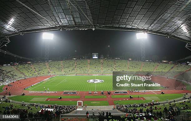 General view of The Olympic Stadium before the UEFA Champions League match between FC Bayern Munich and Juventus at The Olympic Stadium on November...