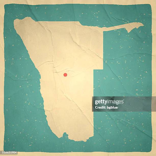 namibia map on old paper - vintage texture - windhoek namibia stock illustrations