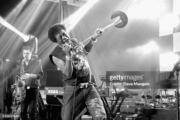 Singer Charles Bradley performs onstage at Pandora Discovery Den during the 2016 SXSW Music, Film + Interactive Festival at The Gatsby on March 19,...