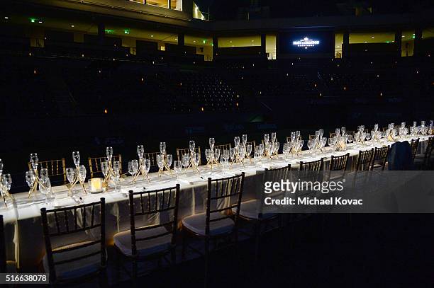 General view of atmosphere at The Moet and Chandon Inaugural "Holding Court" Dinner at The 2016 BNP Paribas Open on March 19, 2016 in Indian Wells,...