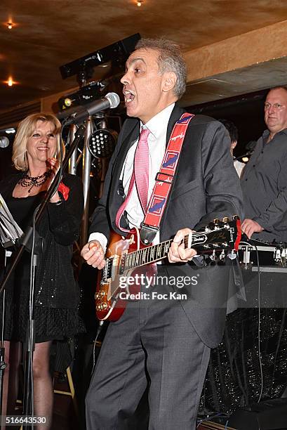 Ismail and his band perform during "Springtime Celebration Party" : Hosted by "Les Amis d'Ismail" in Salons of the Maxime's Boat on March 19, 2016 in...