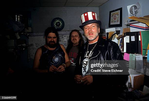 Allen Woody, Warren Haynes, and Gregg Allman of the Allman Brothers at Wetlands Preserve, New York, August 30, 1992.