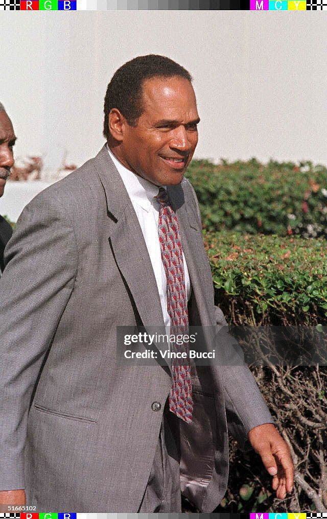 Defendant O.J. Simpson leaves the  courthouse in S