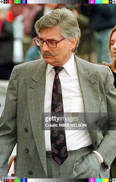 Fred Goldman, the father of murder victim Ron Goldman, and one of the plaintiffs in the O.J. Simpson wrongful death civil trial enters the Santa...