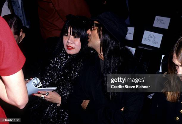 Anna Sui and Steven Meisel at fashion Show, New York, April 14, 1993.