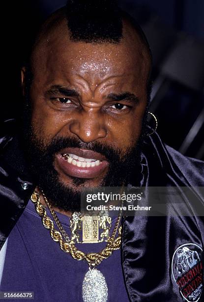 Mr T boxing at Palladium Toughman Competition, New York, March 6, 1993.