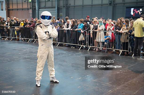 The Stig seen on the 2nd day of Comic Con 2016 on March 20, 2016 in Birmingham, United Kingdom.