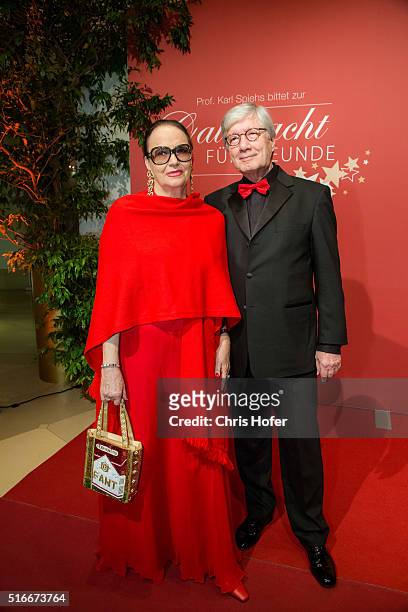 Christian Wolff with his wife Marina attend Karl Spiehs 85th birthday celebration on March 19, 2016 in Vienna, Austria.
